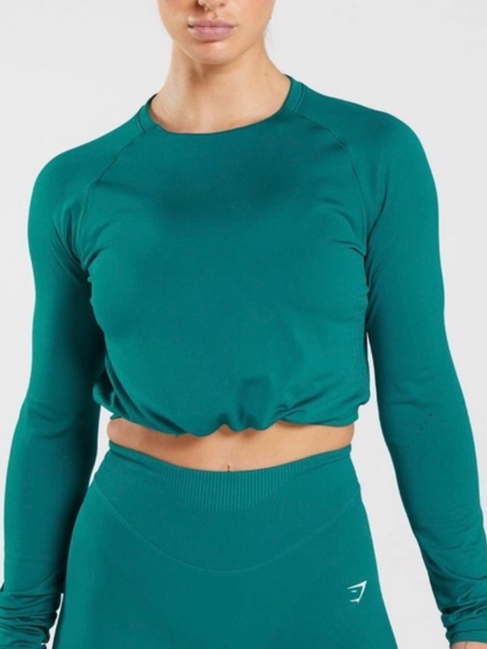 Gymshark Tops - Gymshark Sweat Seamless Long Sleeve Crop Top